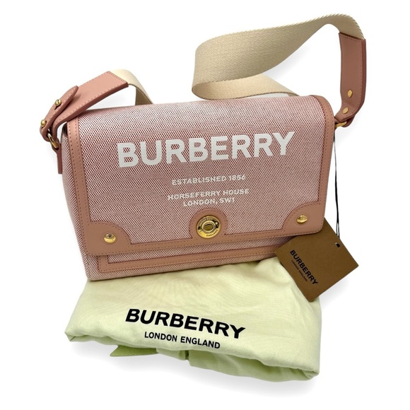 Medium Note Canvas Crossbody Bag Red Dusty Pink 'Horseferry' Bag New - Picture 10 of 13